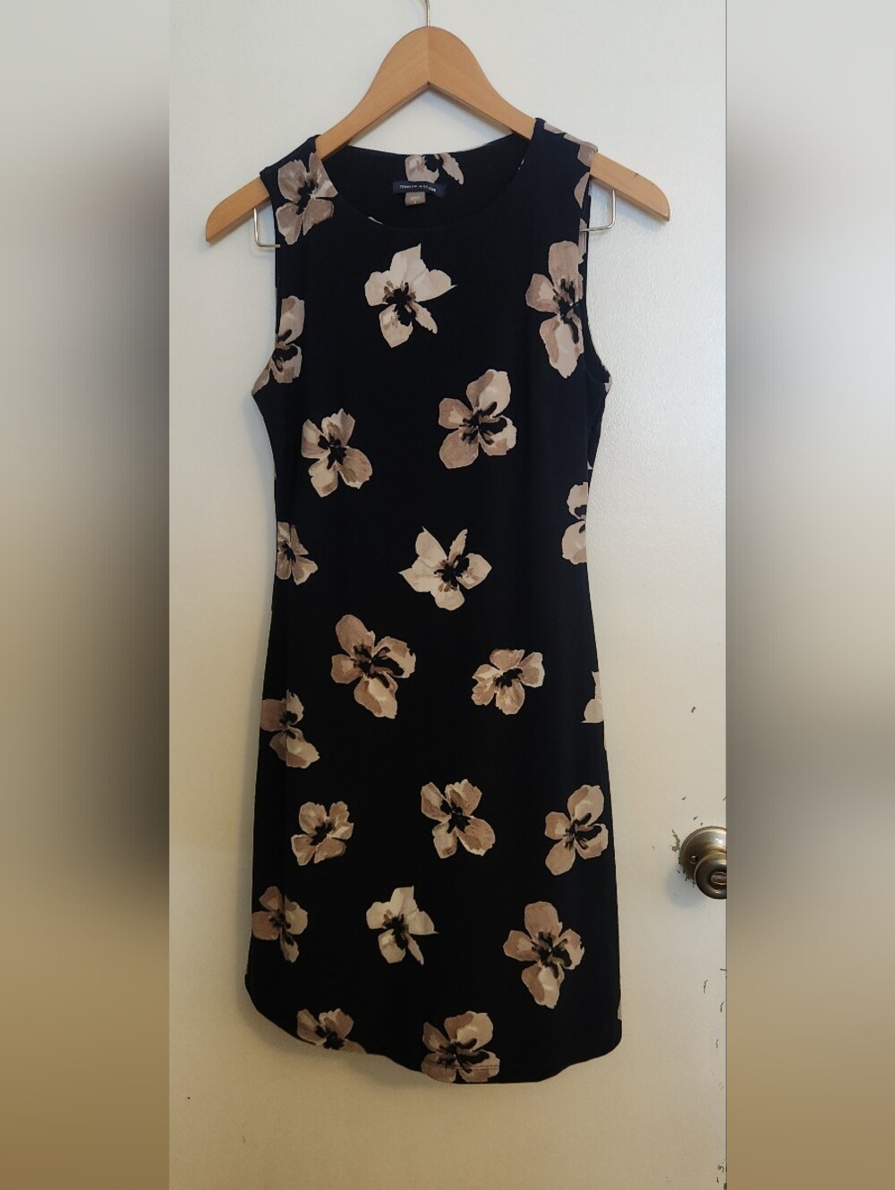 Tommy Hilfiger Black Dress with Beige Floral Pattern